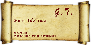 Gern Tünde névjegykártya